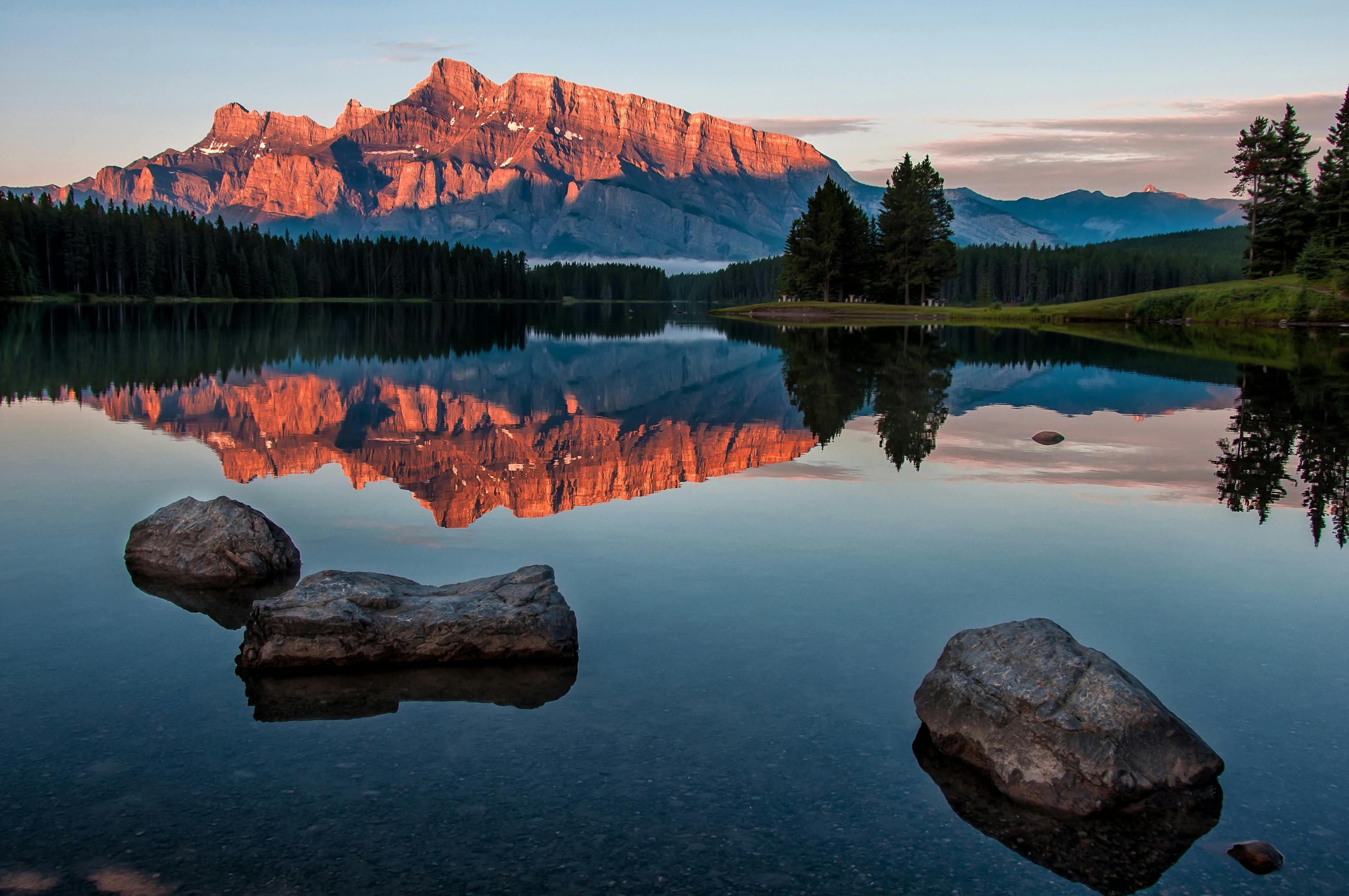 Sunset mountain spring